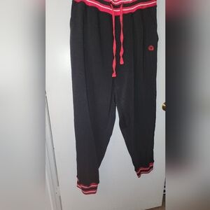 Akademiks Vibrant Red and Black Knit Joggers